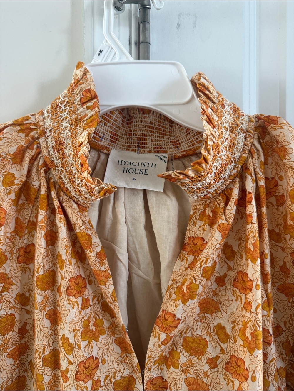 Hyacinth House Smocked Ruffle Mini Dress Floral XS - Picture 8 of 11